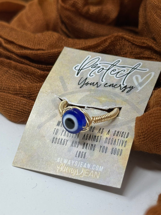 Protection Evil Eye Ring- Made to Order