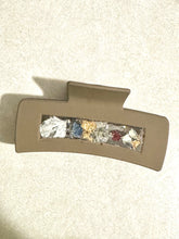 Load image into Gallery viewer, 4inch Claw Clip with real pressed flowers inside *CLEARANCE* Brownish gray