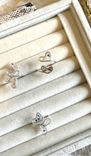 Load image into Gallery viewer, Double Heart Pressed Flower Rings Available in Sterling Silver and Gold Filled.