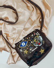 Load image into Gallery viewer, Brown Leather- Evil Eye and Bow-Crossbody Bag