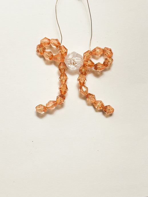 Mini coral crystal bow Ornament