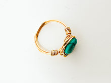 Load image into Gallery viewer, Turquoise Heart Gold Wire Ring
