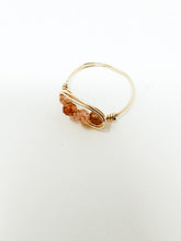 Load image into Gallery viewer, Strawberry Quartz Stones Gold Wire Ring