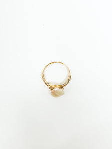 Pink Tourmaline Gold Wire Ring